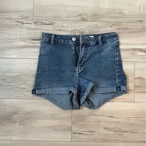 High rise denim shorts